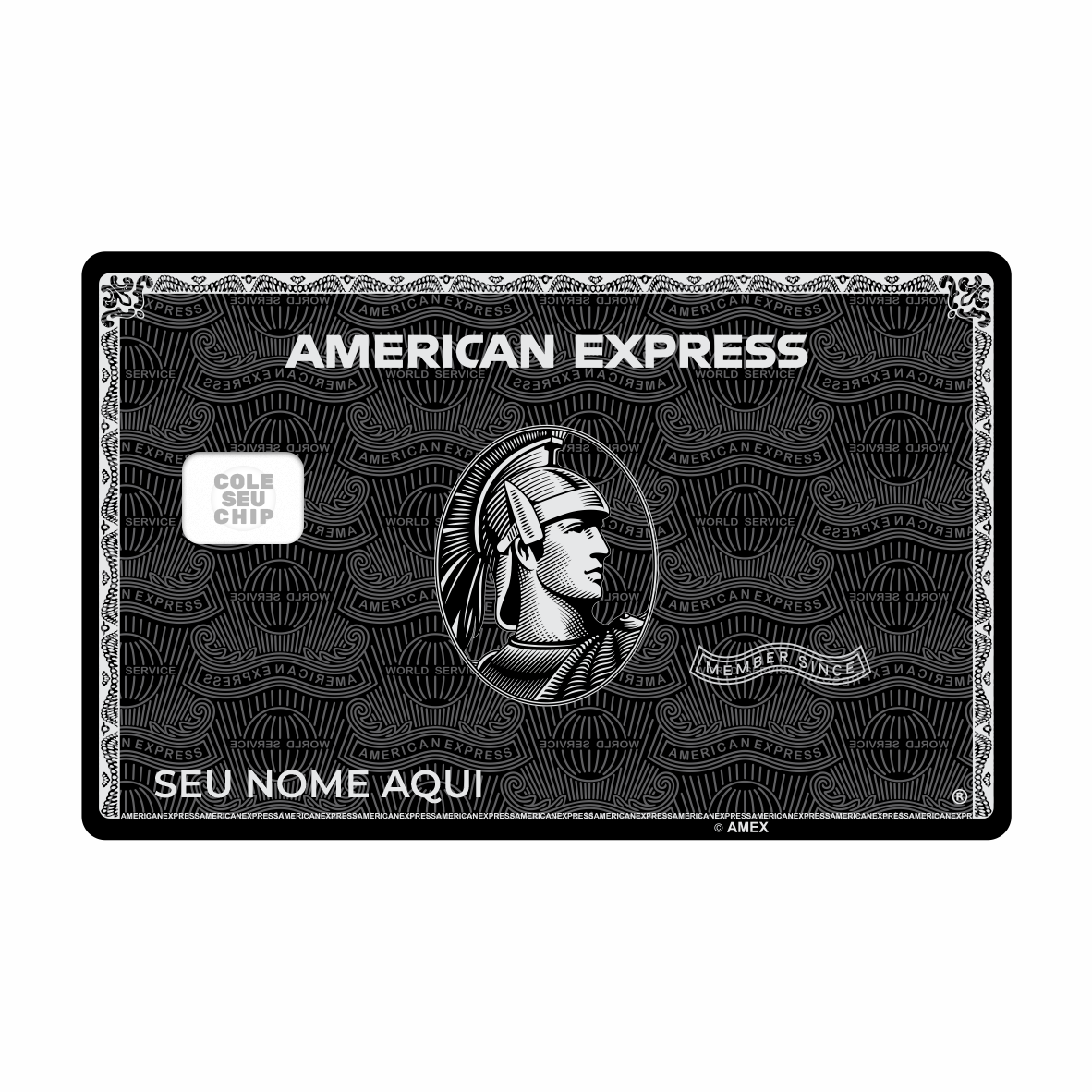 METACARD - Cartão De Plástico Com Impressão Digital UV - Amex Black METACARD - Cartão De Plástico Com Impressão Digital UV - Amex Black